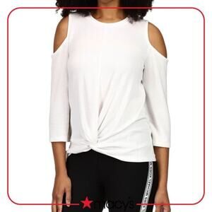 NWT Michael Kors Cold Shoulder Button Down Top Size L